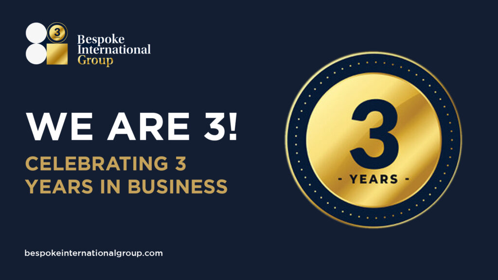 celebrating 3 years in business bespoke international group birthday
